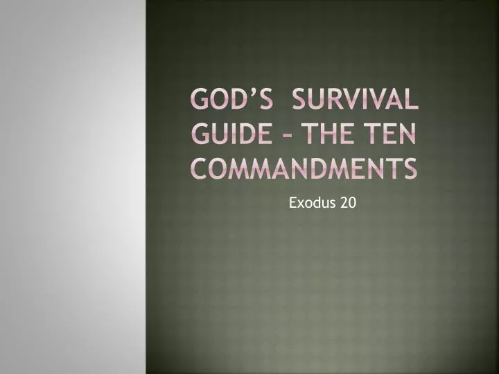 god s survival guide the ten commandments