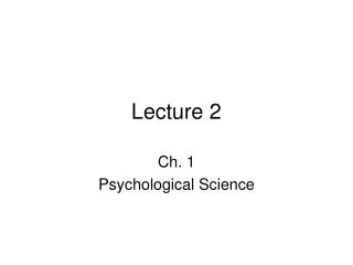 Lecture 2