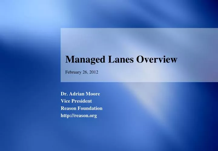 managed lanes overview