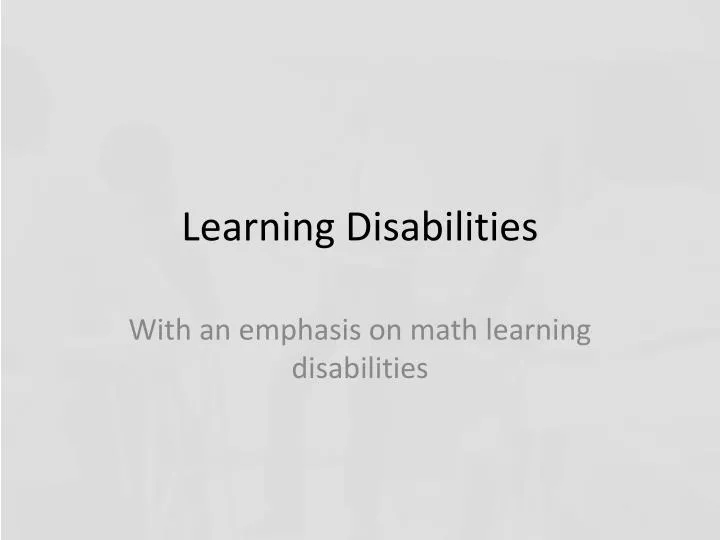 learning disabilities