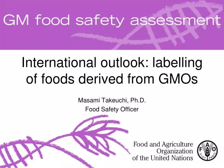 international outlook labelling of foods derived from gmos
