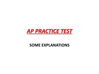 AP PRACTICE TEST