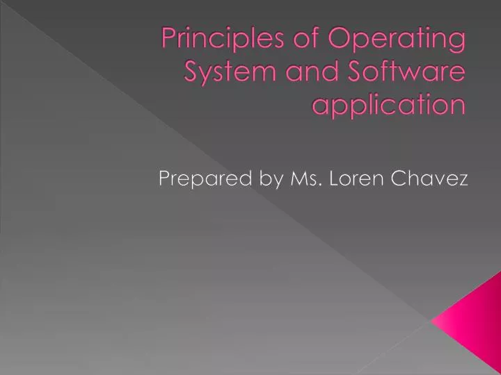 principles of operating system and software application