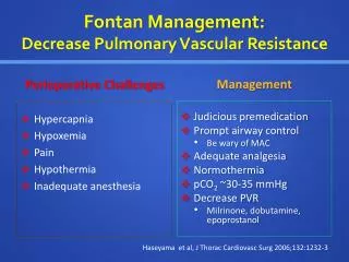 Fontan Management: Decrease Pulmonary Vascular Resistance