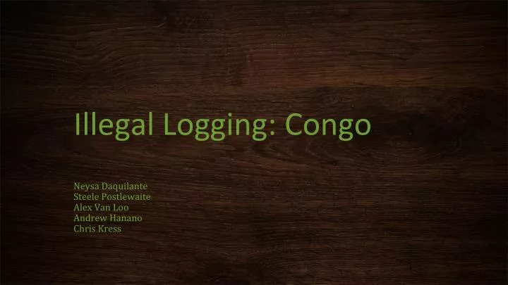 illegal logging congo