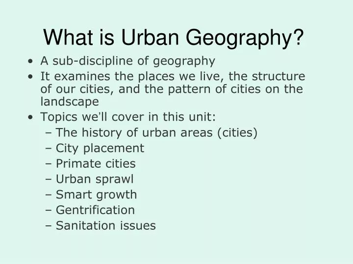 what is urban geography