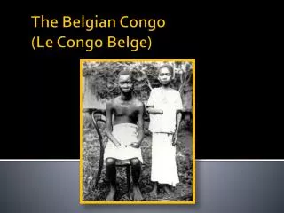 The Belgian Congo (Le Congo Belge)