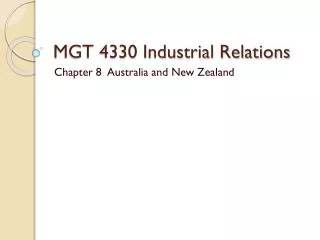 MGT 4330 Industrial Relations