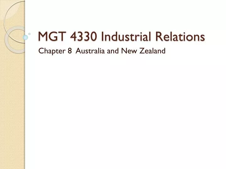 mgt 4330 industrial relations