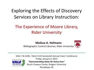 Exploring the Effects of Discovery Services on Library Instruction: