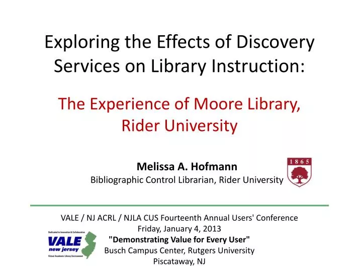 exploring the effects of discovery services on library instruction