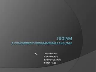 Occam A Concurrent Programming Language