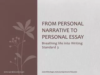 From personal narrative to personal essay
