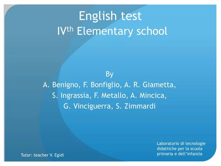 english test iv th e lementary school