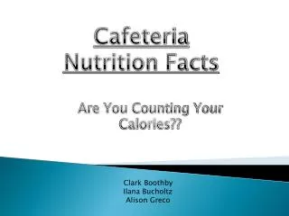 Are You Counting Your Calories??