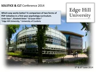 SOLSTICE &amp; CLT Conference 2014
