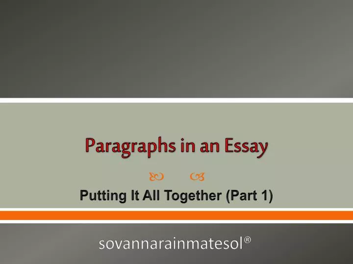 paragraphs in an essay