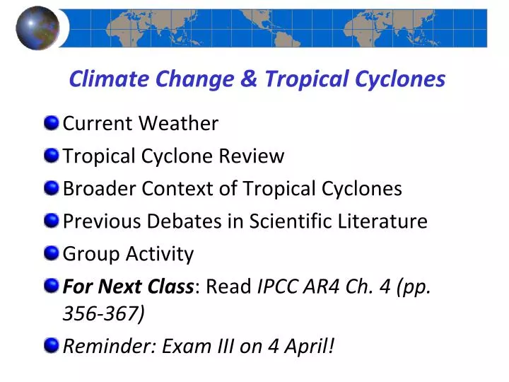 climate change tropical cyclones