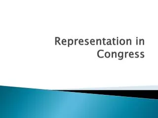 Representation in Congress