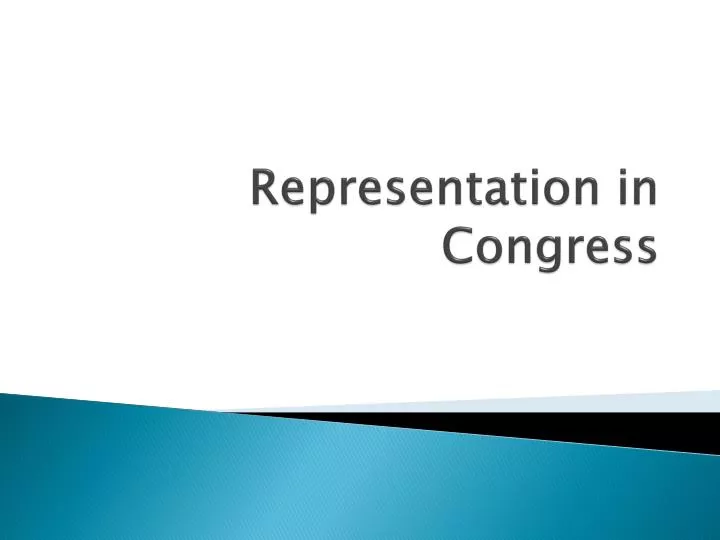 representation definition in congress