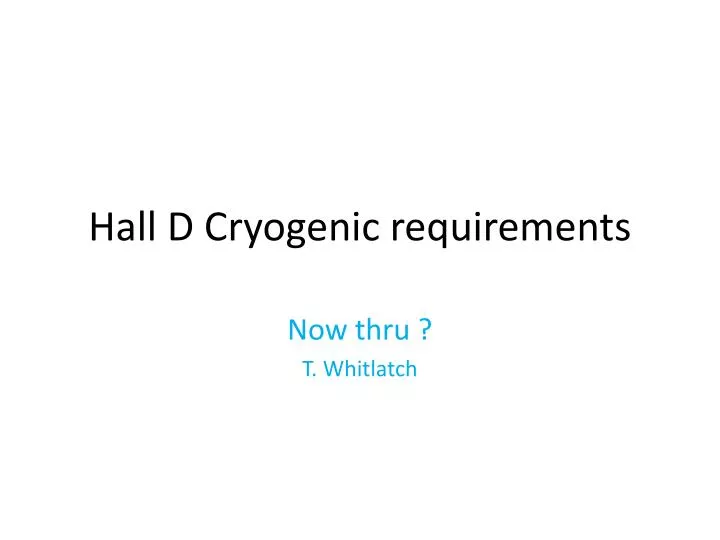hall d cryogenic requirements
