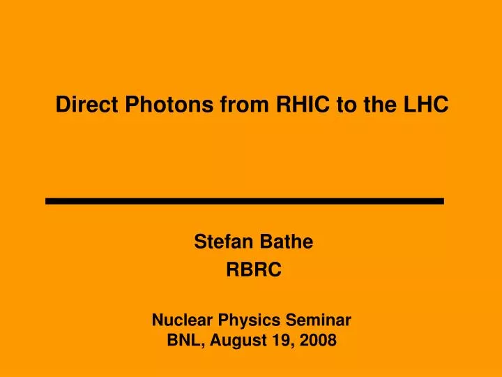 direct photons from rhic to the lhc