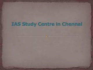 IAS Study Centre in Chennai
