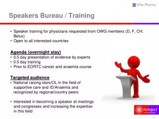 Speakers Bureau / Training