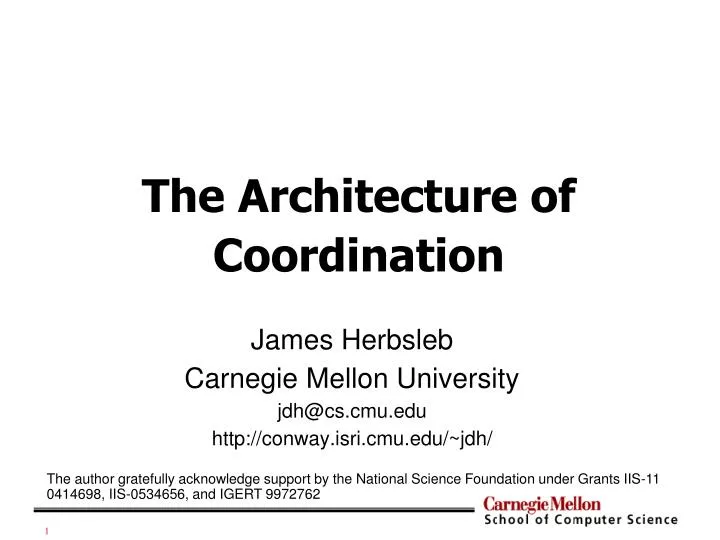 the architecture of coordination