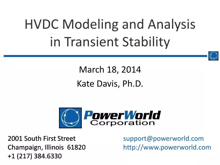 hvdc modeling and analysis in transient stability