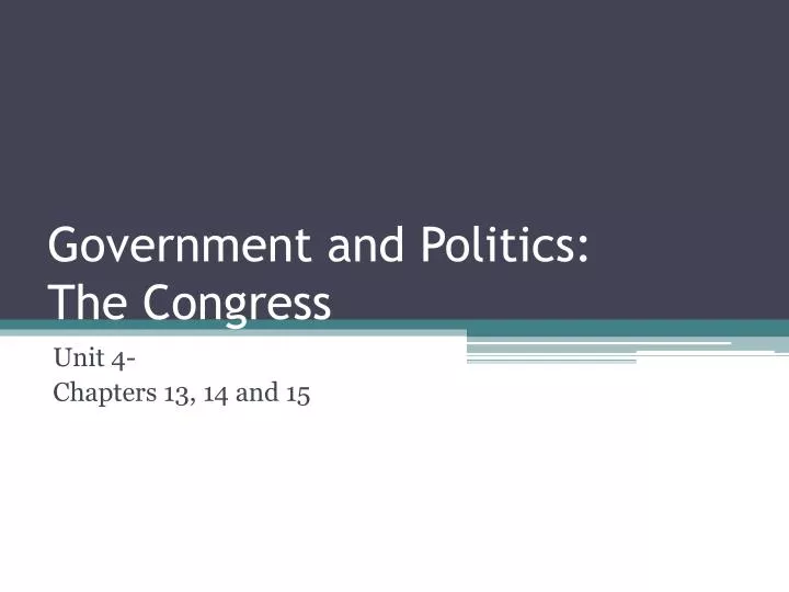 government and politics the congress