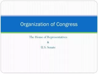 Organization of Congress