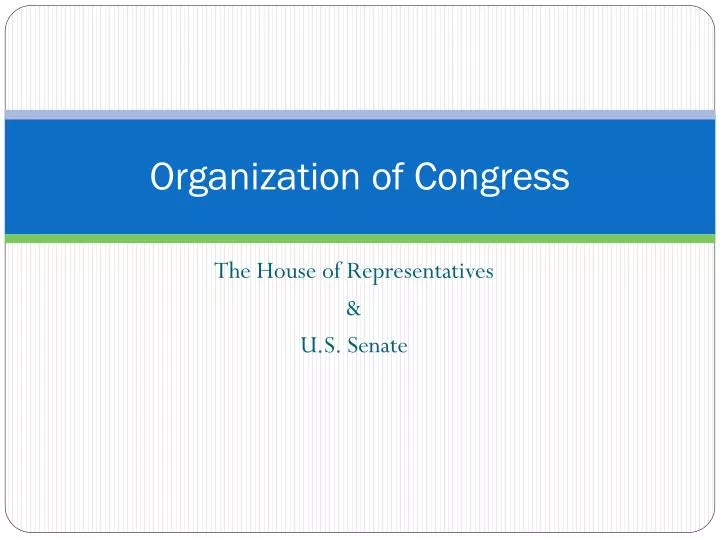 organization of congress