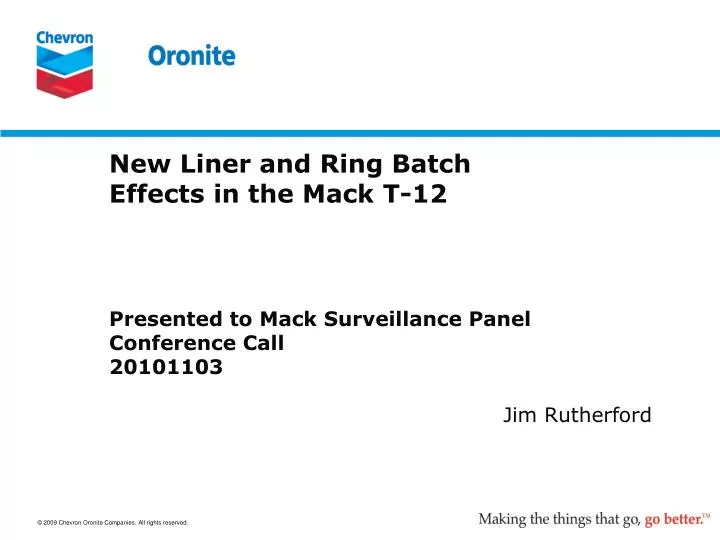 new liner and ring batch effects in the mack t 12
