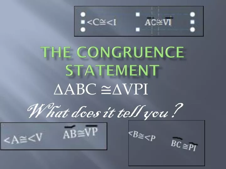 the congruence statement