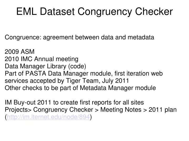 eml dataset congruency checker