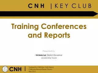 Training Conferences and Reports