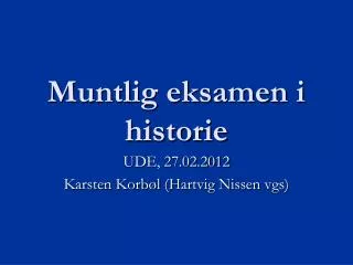 muntlig eksamen i historie