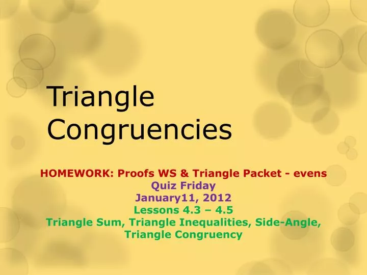 triangle congruencies