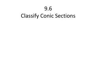 9.6 Classify Conic Sections