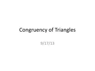 Congruency of Triangles