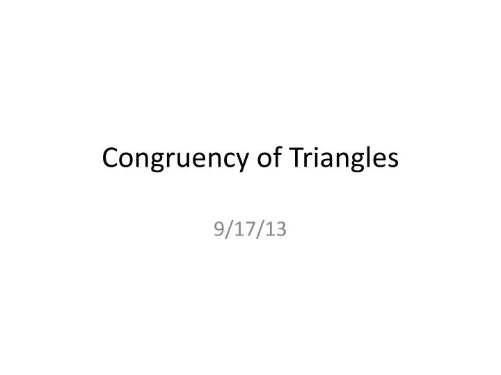 congruency of triangles