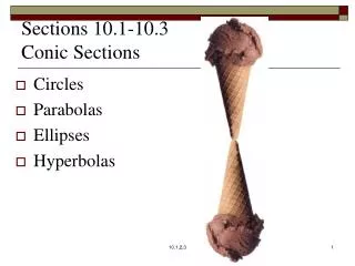 Sections 10.1-10.3 Conic Sections