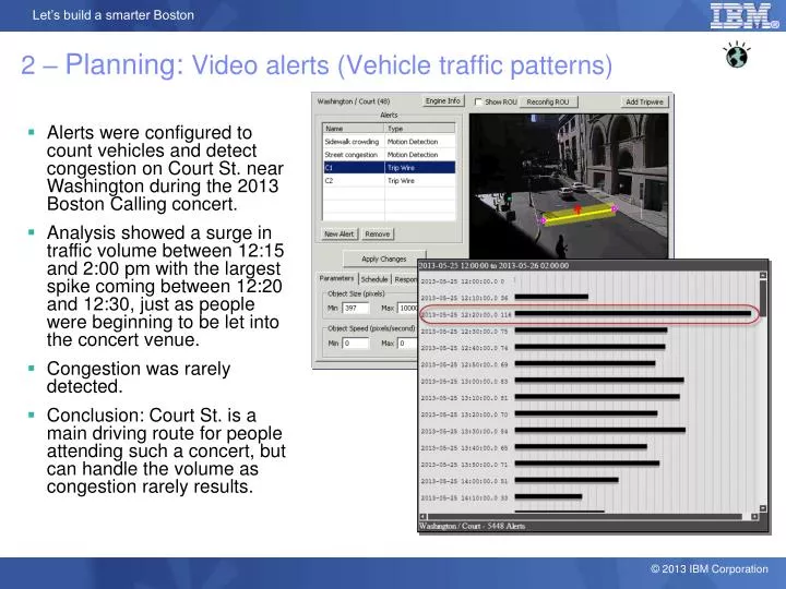 2 planning video alerts vehicle traffic patterns