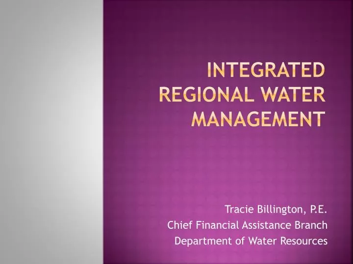 integrated regional water management