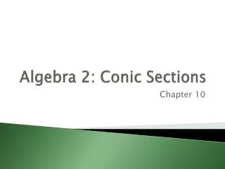 algebra 2 conic sections
