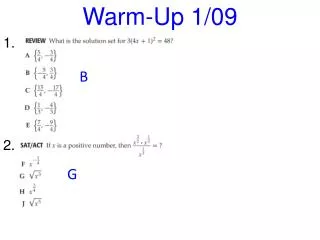 Warm-Up 1/09