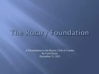 The Rotary Foundation