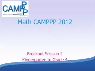 Math CAMPPP 2012