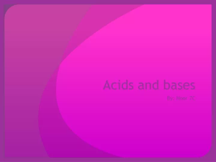 acids and bases